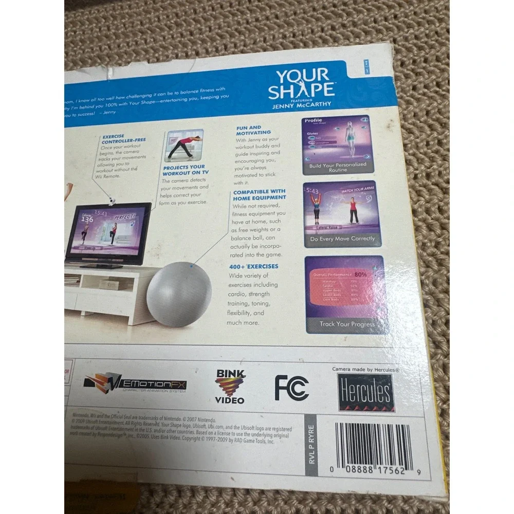Nintendo Wii Your Shape Jenny McCarthy with Motion Tracking Camera New Sealed